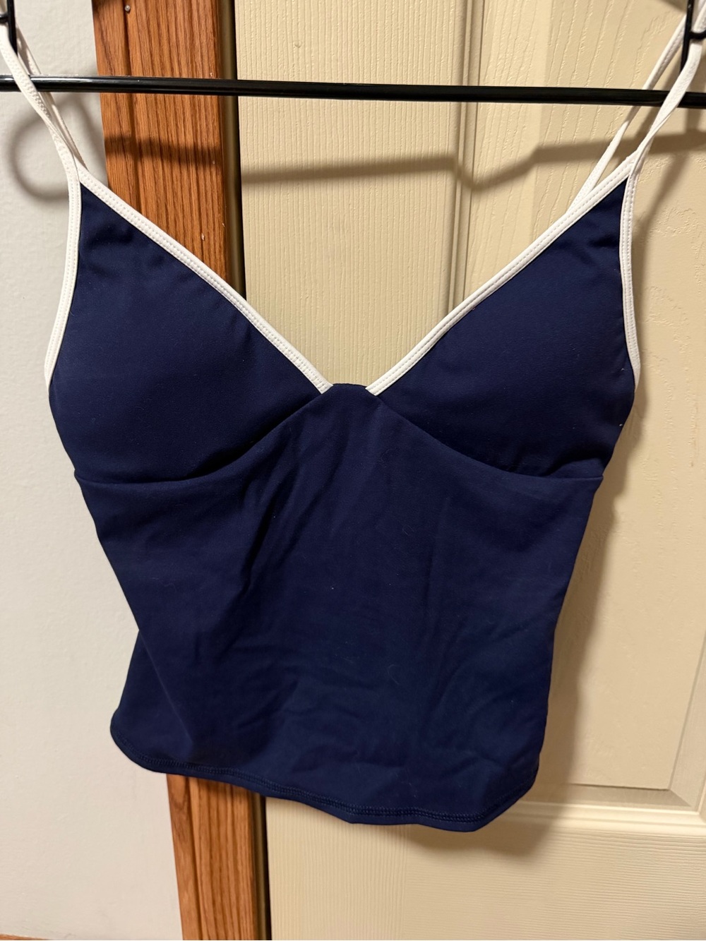 NWOT garage top Navy Blue Spaghetti Strap Cami Top with White Trim